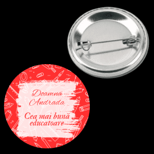 Insignă metalică personalizată cu nume - Educatoare