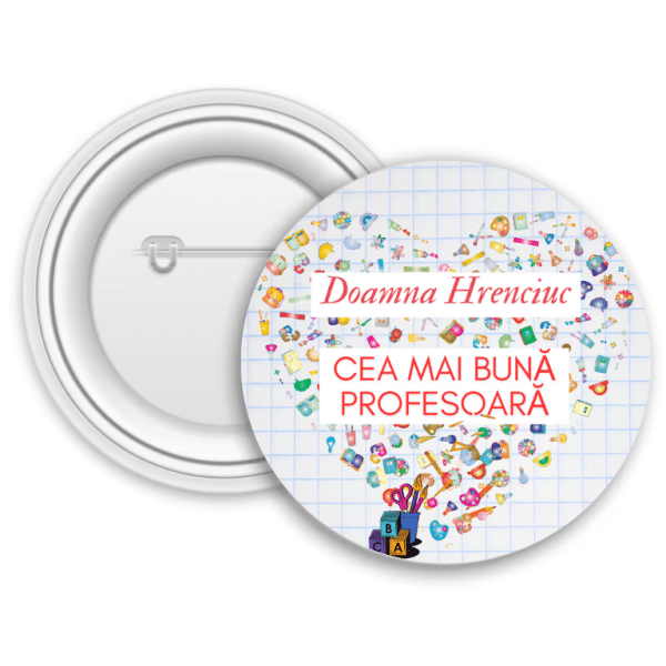 Insignă metalică personalizată cu nume - Profesori
