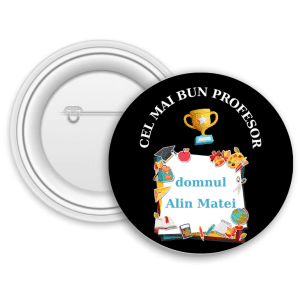 Insignă metalică personalizată cu nume - Cel mai bun profesor
