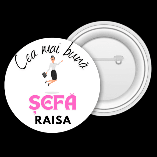 Insignă metalică personalizată cu nume - Șef/ă - imagine 3