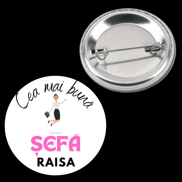 Insignă metalică personalizată cu nume - Șef/ă - imagine 4