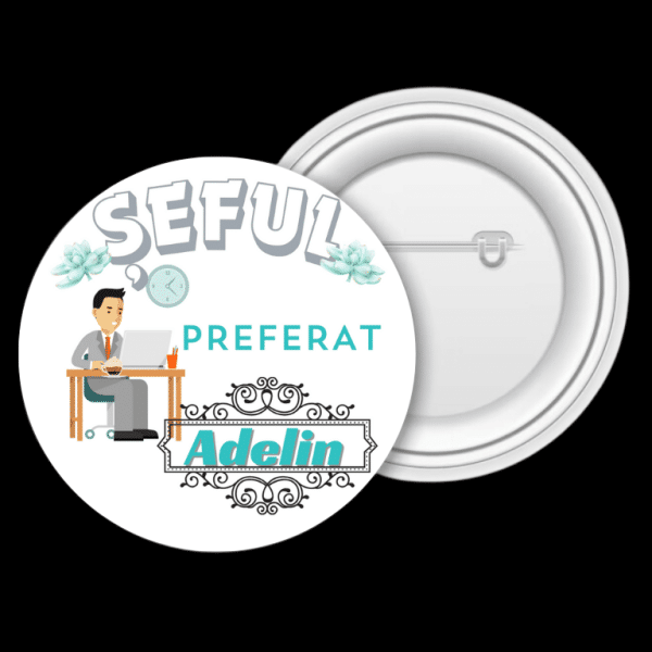 Insignă metalică personalizată cu nume - Șefa preferată - imagine 4