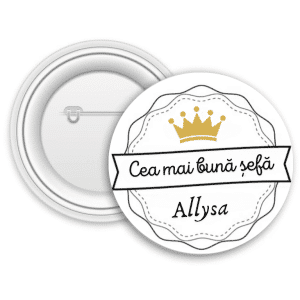 Insignă metalică personalizată cu nume - Cea mai bună șefă