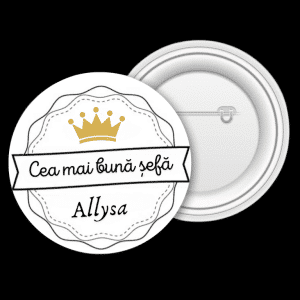 Insignă metalică personalizată cu nume - Cea mai bună șefă