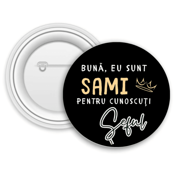 Insignă metalică personalizată cu nume - Șeful