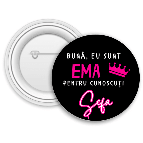 Insignă metalică personalizată cu nume - Șeful - imagine 4
