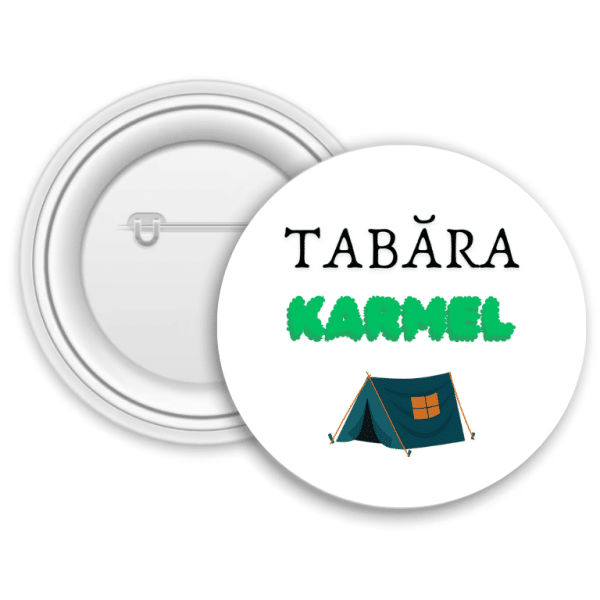 Insignă metalică personalizată cu numele taberei