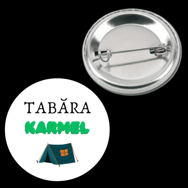 Insignă metalică personalizată cu numele taberei - imagine 3