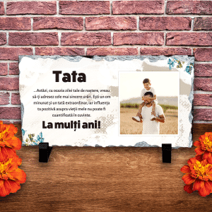 Placă ardezie personalizată cu poză - Tata