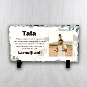 Placă ardezie personalizată cu poză - Tata