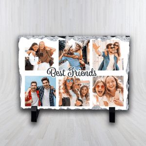 Placă ardezie personalizată cu 6 poze - Best Friends