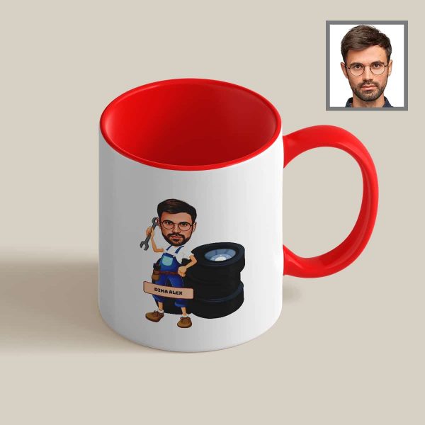 Cană personalizată cu toartă și interior color poză și nume - Meserii