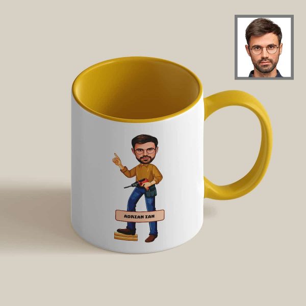 Cană personalizată cu toartă și interior color poză și nume - Meserii - imagine 9