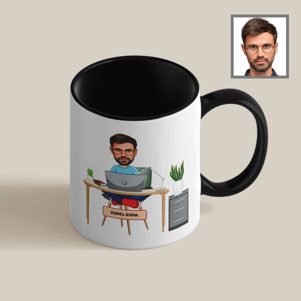 Cană personalizată cu toartă și interior color poză și nume - Meserii - imagine 7