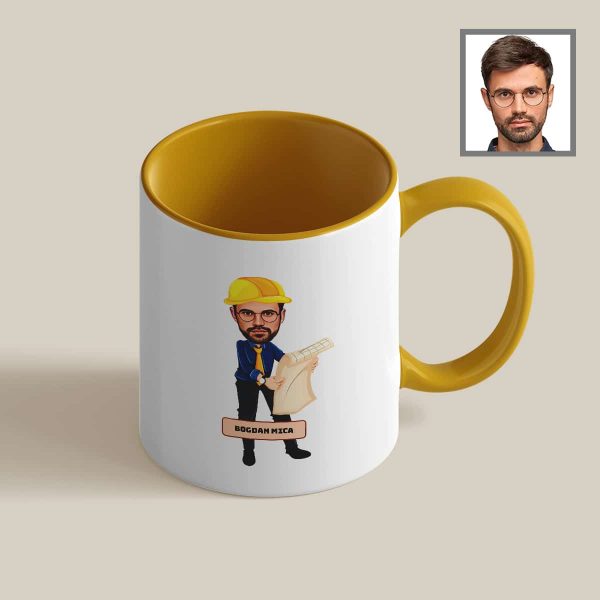 Cană personalizată cu toartă și interior color poză și nume - Meserii - imagine 5