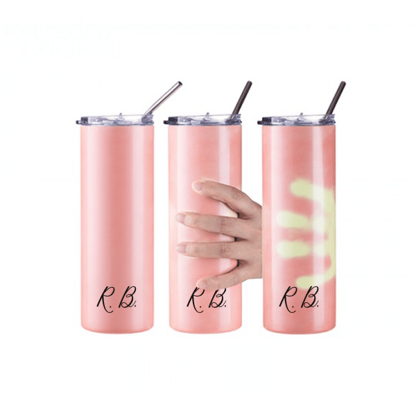 Pahar personalizat cu inițiala numelui, din oțel inoxidabil, sensibil la căldură, cu schimbare de culoare, 600 ml - imagine 2