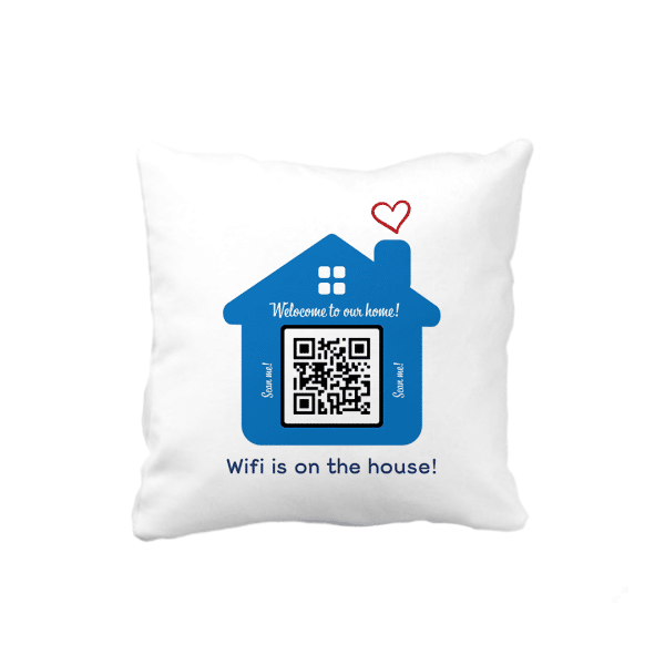 Pernă personalizată cu melodie cod QR - Welcome to our home