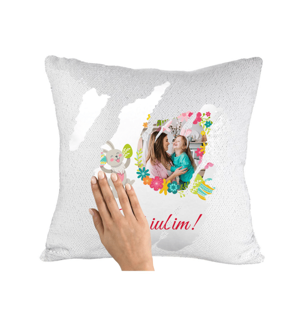 Pernă personalizată cu poză - Iepuraș - imagine 2