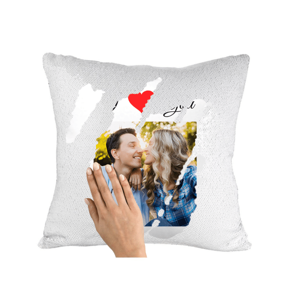 Pernă personalizată cu poză - I ♥️ You - imagine 2
