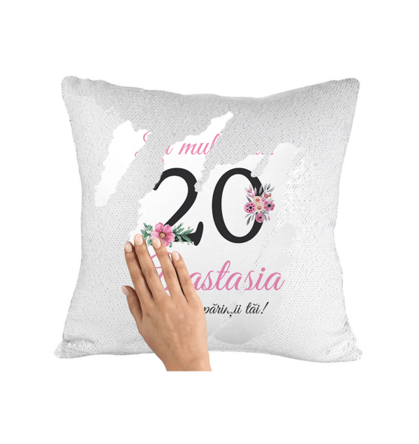 Pernă personalizată cu nume și text - Zi de naștere - imagine 2