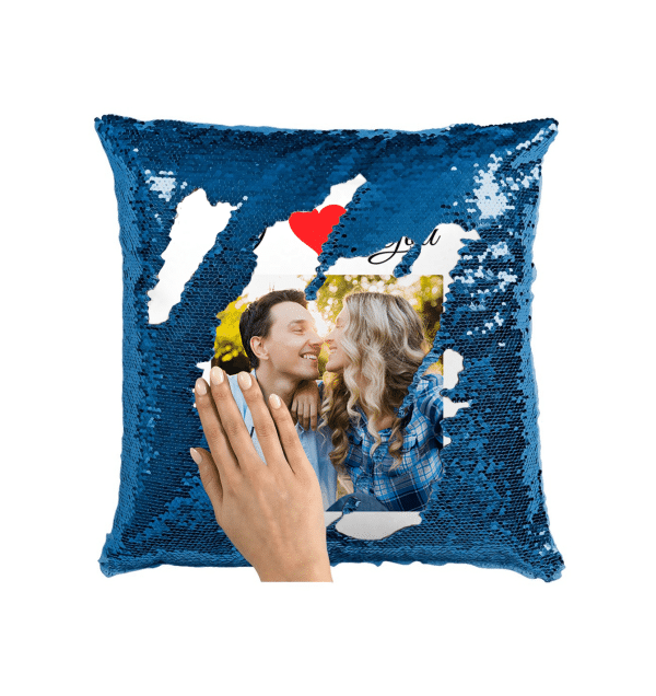 Pernă personalizată cu poză - I ♥️ You - imagine 3