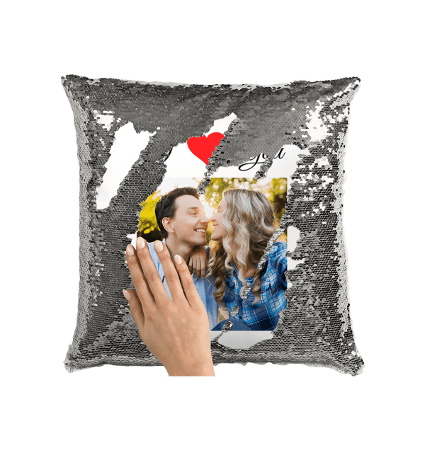 Pernă personalizată cu poză - I ♥️ You - imagine 4