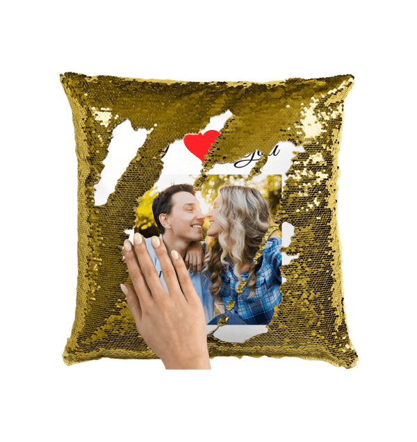 Pernă personalizată cu poză - I ♥️ You - imagine 5