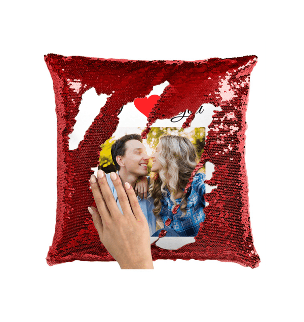 Pernă personalizată cu poză - I ♥️ You - imagine 6