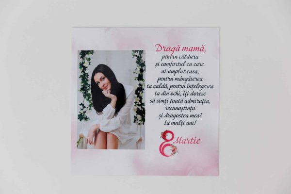 Magnet personalizat cu poză și text 10x10cm - 8 Martie - imagine 3