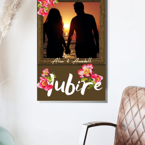 Tablou pentru cuplu / iubiti, personalizat cu două nume și poză - Iubire