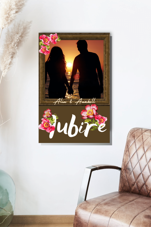 Tablou pentru cuplu / iubiti, personalizat cu două nume și poză - Iubire - imagine 2