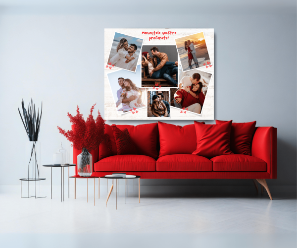 Tablou iubiti / cuplu, personalizat cu 6 poze - Momentele noastre preferate - imagine 2