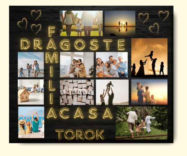 Tablou personalizat, cadou familie cu 12 poze – Acasă - imagine 3