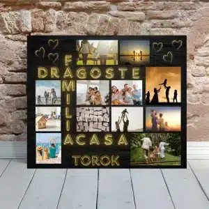 Tablou personalizat, cadou familie cu 12 poze – Acasă