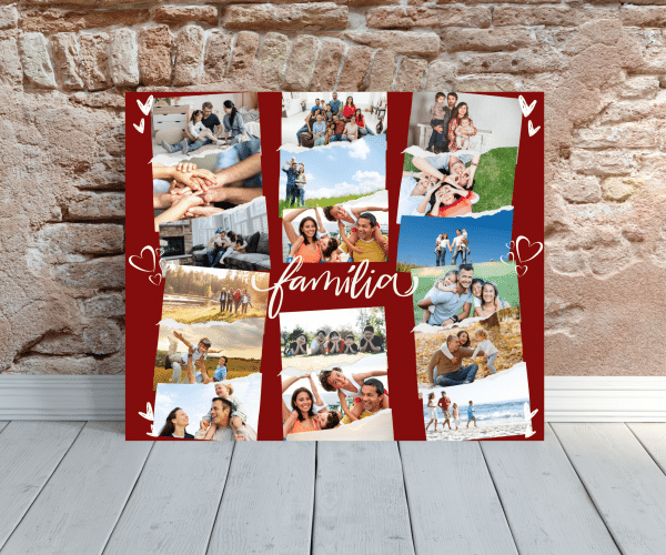 Tablou canvas personalizat cu 17 poze - Familia