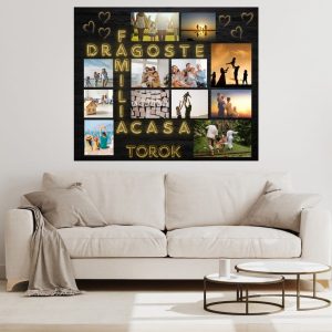 Tablou personalizat, cadou familie cu 12 poze – Acasă