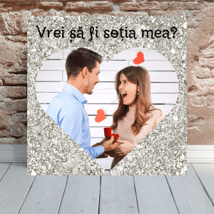 Tablou cadou cerere in casatorie, personalizat cu poza