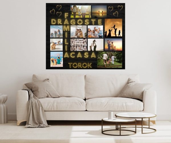 Tablou personalizat, cadou familie cu 12 poze – Acasă - imagine 2