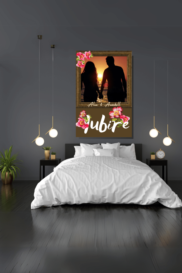 Tablou pentru cuplu / iubiti, personalizat cu două nume și poză - Iubire - imagine 3