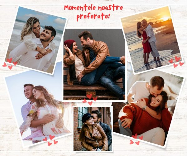 Tablou iubiti / cuplu, personalizat cu 6 poze - Momentele noastre preferate - imagine 4