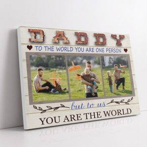 Tablou canvas personalizat cu trei poze - Daddy