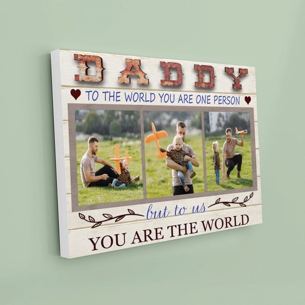 Tablou canvas personalizat cu trei poze - Daddy - imagine 3