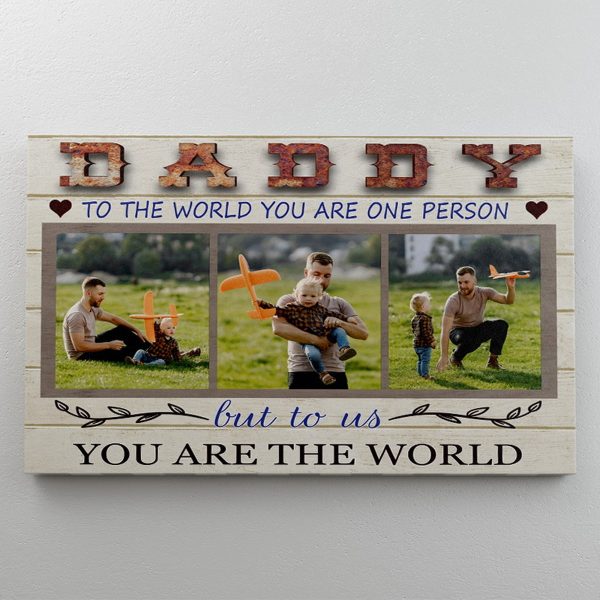 Tablou canvas personalizat cu trei poze - Daddy