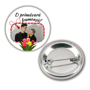 Insignă metalică personalizată cu poză - O primăvară frumoasă!