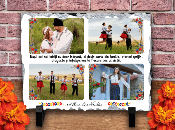 Placa ardezie - cadou personalizat pentru nasi - imagine 2