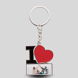 Breloc personalizat cu poză - I ❤️