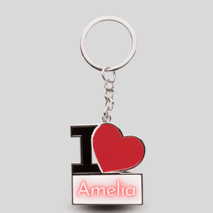 Breloc personalizat cu nume - I ❤️