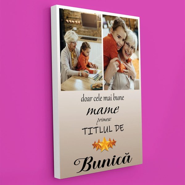 Tablou pentru bunica, personalizat cu două poze - imagine 2