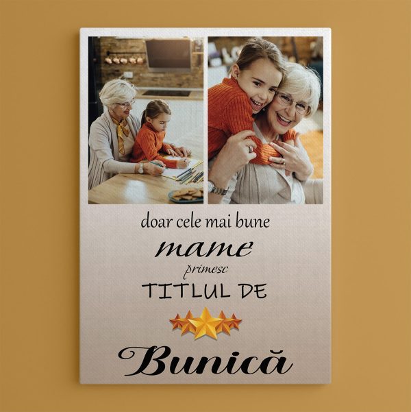 Tablou pentru bunica, personalizat cu două poze