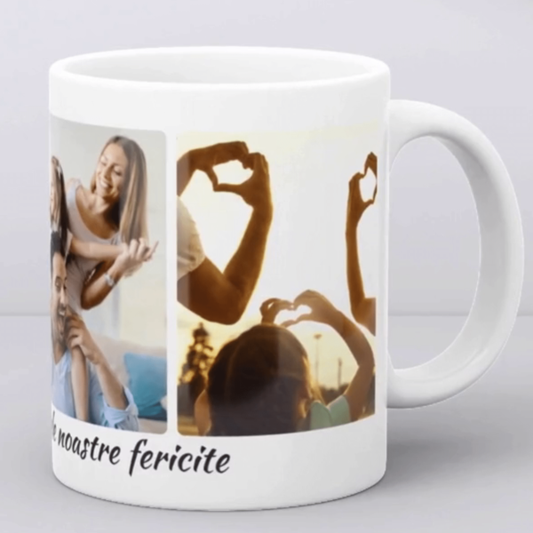 Cană personalizată cu 3 poze - Momentele noastre fericite